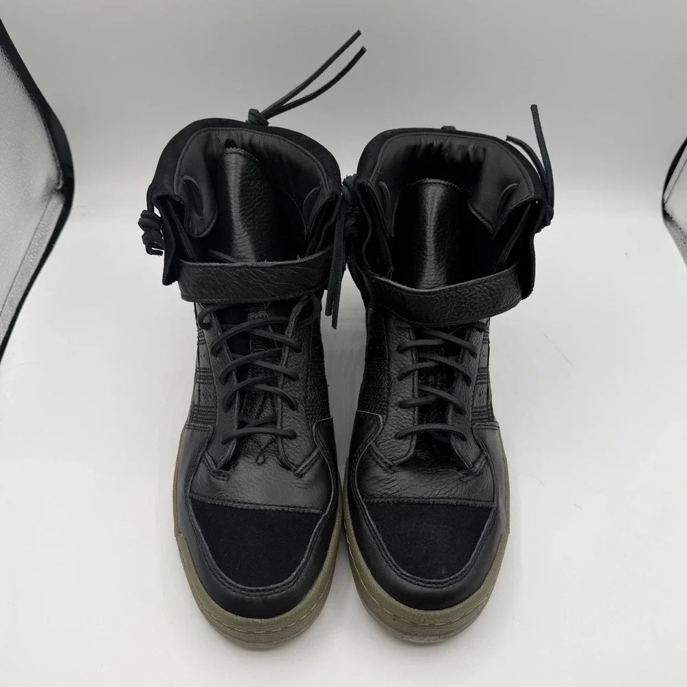 Adidas Forum Hi Moc Shoes Mens Sz 9.5 Black‎ Clay Suede Sneakers B27670